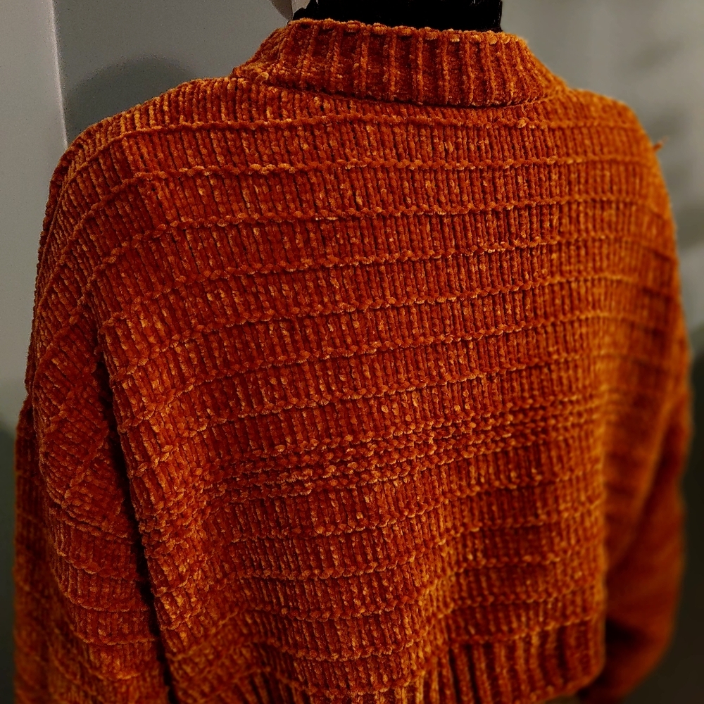 🍄Chanelle Cropped Cardigan Small color Rust - Picture 5 of 8